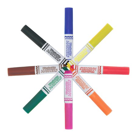 Bazic Products BAZIC® Washable Markers, Jumbo Classroom Pack, 8 Colors, PK200 1235